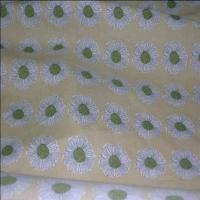 Coton fin beige imprime fleurs ton kaki9