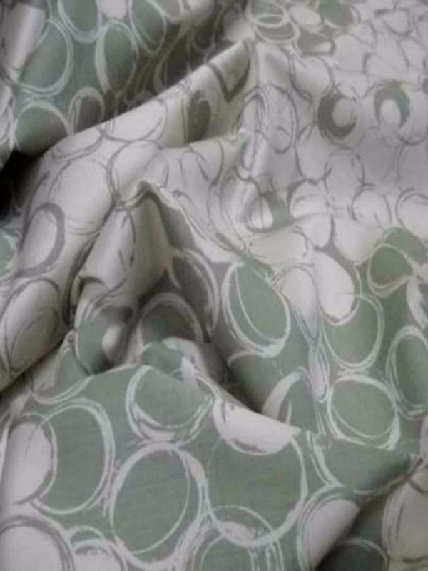 Coton fin beige imprime ton kaki