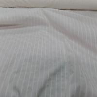 tissu Coton fin blanc casse a rayures brodées