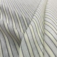 coton fin blanc cassé et écrue a rayures brodées