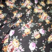 Coton fin imprime fleurs ton marron7