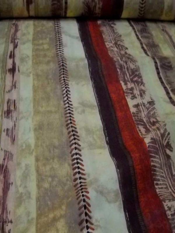 Coton fin imprime tribu africaine a rayures en 2 80m de large