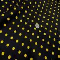Coton fin noir imprime pois jaune