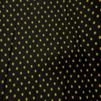 Coton fin noir imprime pois jaune3