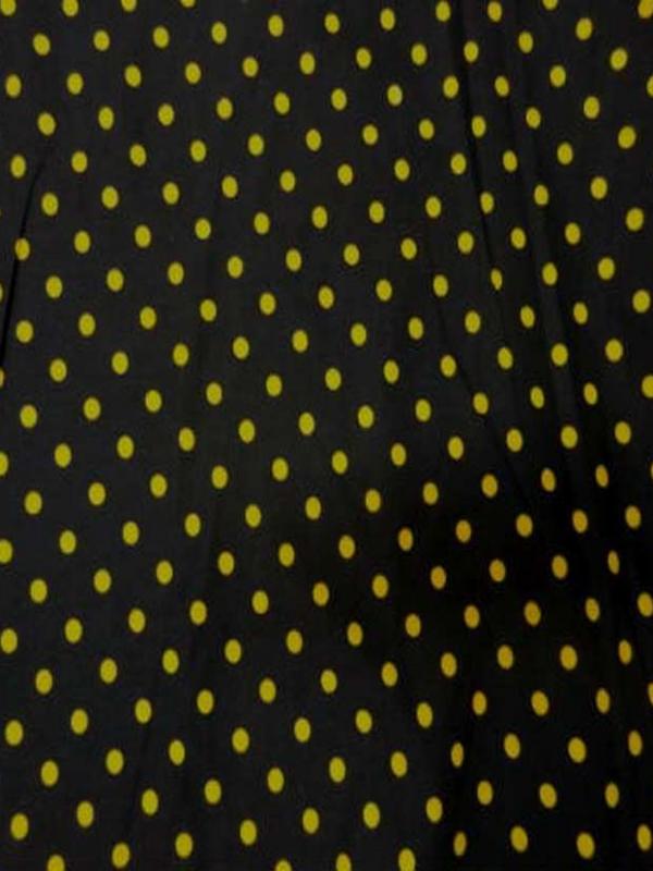Coton fin noir imprime pois jaune