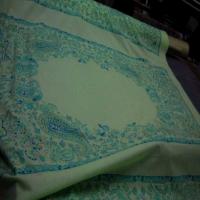 Coton fin vert imprime en 1 45m de large0