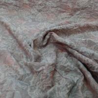 coton froissé permanent beige brodé fleurs saumon