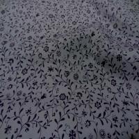 Coton gris liberty imprime petite fleurs noire1