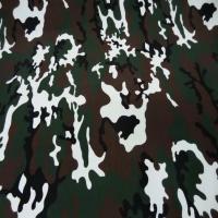 Coton imprime armee camouflage ton marron vert et blanc