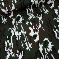 Coton imprime armee camouflage ton marron vert et blanc3