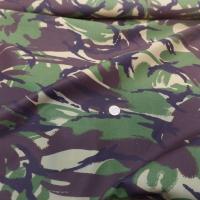 tissu Coton imprimé camouflage ton kaki marron beige
