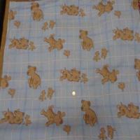 Coton imprime enfant bleu motif petit chien08