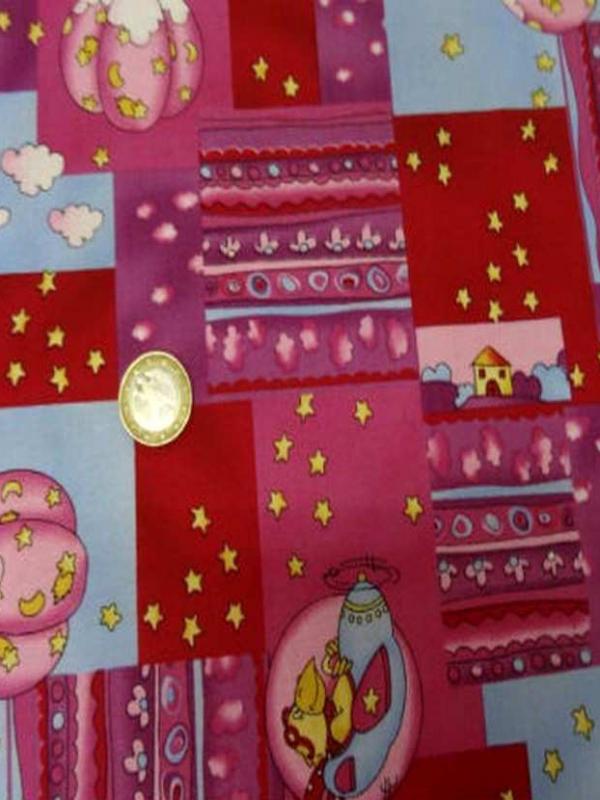 Coton imprime enfant rose rouge imprime canard volant en 1 40m