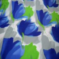 Coton imprime fleurs gris bleu vert9
