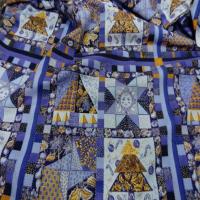 Coton imprime mauve violet et dore 2