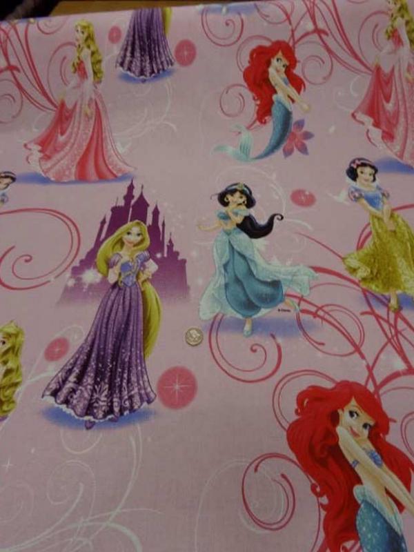 Coton imprime princesse walt disney