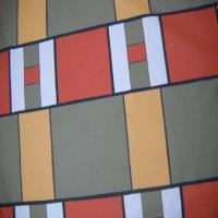 Coton imprime ton kaki orange safran en 1 60m de large2