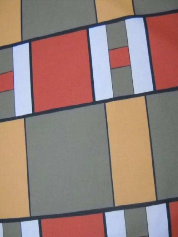Coton imprime ton kaki orange safran en 1 60m de large