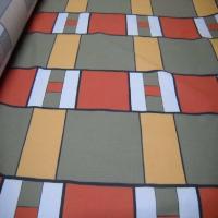 Coton imprime ton kaki orange safran en 1 60m de large9