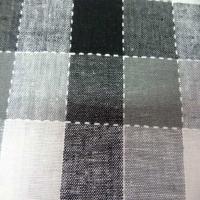 Coton lin a carreaux noir blanc gris4