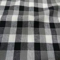 Coton lin a carreaux noir blanc gris5