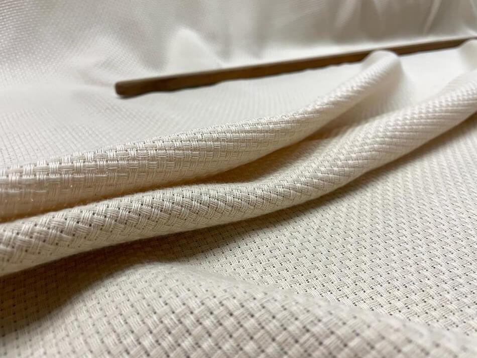 Coton lin a tissage quadrille écrue