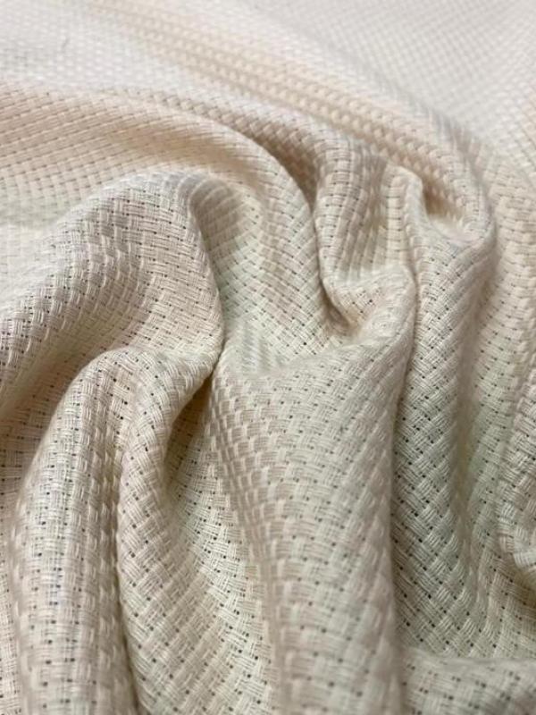 Coton lin a tissage quadrille ecrue 4