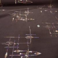 Coton marron motifs a sequins