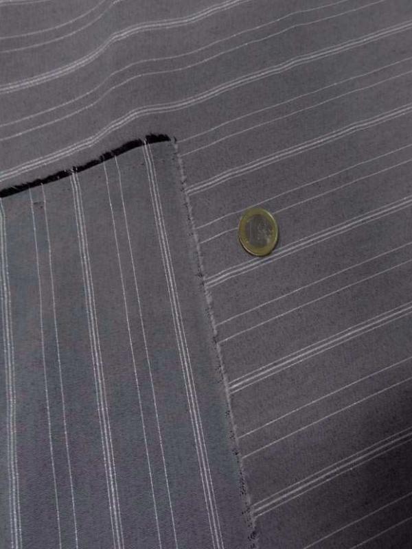Coton melange gris a rayures en lurex blanc metal