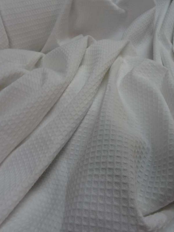 Coton nid d abeille blanc