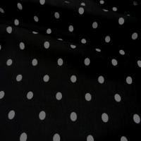 Coton noir imprime pois blanc en 1 50m de large