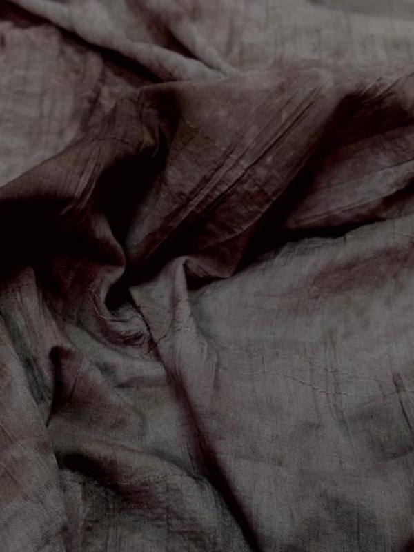 coton plissé permanent imprimé tie-and dye ton marron