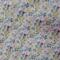 Coton popeline beige clair imprime liberty petite fleurs