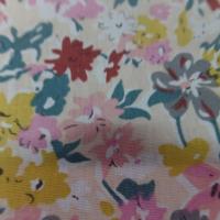 Coton popeline beige clair imprime liberty petite fleurs