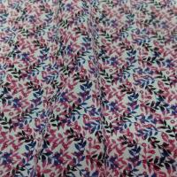 Coton popeline blanche imprimé liberty fleurs rose,noir et bleu