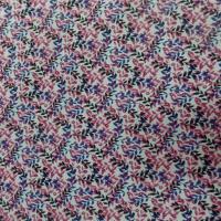 Coton popeline blanche imprimé liberty fleurs rose,noir et bleu