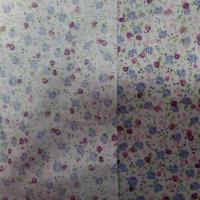 Coton popeline blanche imprimé liberty fleurs ton bleu ,rose ,bordeaux