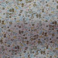 Coton popeline blanche imprime liberty fleurs ton de terre