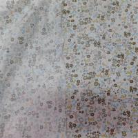 tissu coton 100% popeline blanche imprime liberty fleurs ton de terre