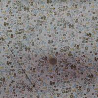 Coton popeline blanche imprime liberty fleurs ton de terre