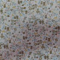 tissu coton 100% popeline blanche imprime liberty fleurs ton de terre