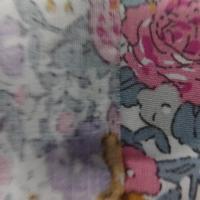 Coton popeline blanche imprime liberty fleurs ton rose5