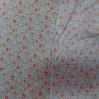 tissu coton 10%  popeline blanche imprimé liberty fleurs ton rouge,vert et bleu