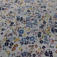 Coton popeline blanche imprime liberty fleurs