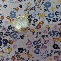 Coton popeline blanche imprime liberty fleurs