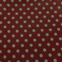 coton popeline rouge bordeaux a pois blanc