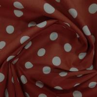 coton popeline rouge bordeaux a pois blanc pas cher