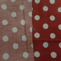 coton popeline rouge bordeaux a pois blanc