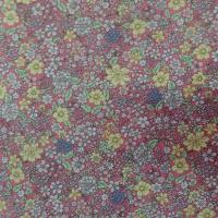 Coton popeline saumon imprime liberty motifs petite fleurs