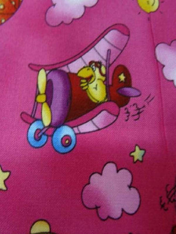 Coton rose imprime canard volant en 1 40m de large